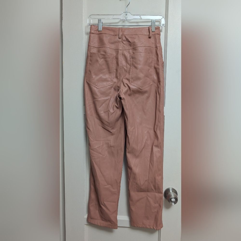 NWOT En Saison Lana Vegan Leather Pants in Pink Size XS Faux Light Anthropologie - Picture 6 of 8